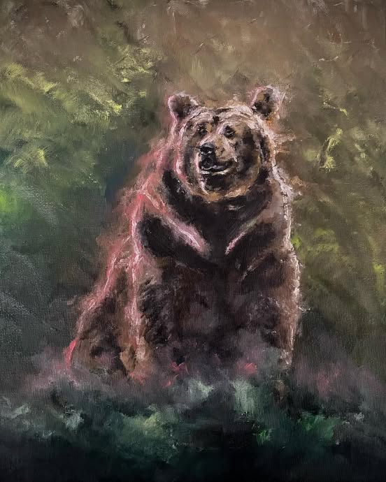 bear original oil painting