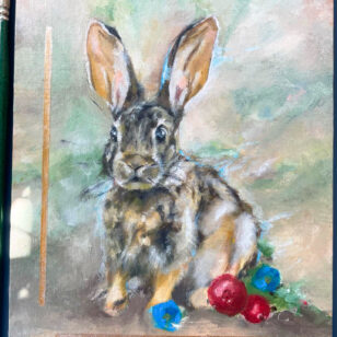 rabbit original oil painting